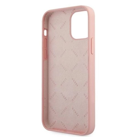 Etui Guess Silicone Vintage na iPhone 12 mini - różowo-zielone Etui Guess Silicone Vintage na iPhone 12 mini - różowo-zielone