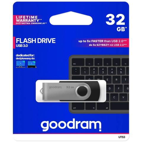 Pendrive 32 GB USB 3.2 Gen 1 UTS3 Goodram - czarny Pendrive 32 GB USB 3.2 Gen 1 UTS3 Goodram - czarny