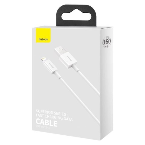 Baseus Superior kabel USB - Lightning 2,4A 1,5 m Biały (CALYS-B02) Baseus Superior kabel USB - Lightning 2,4A 1,5 m Biały (CALYS-B02)