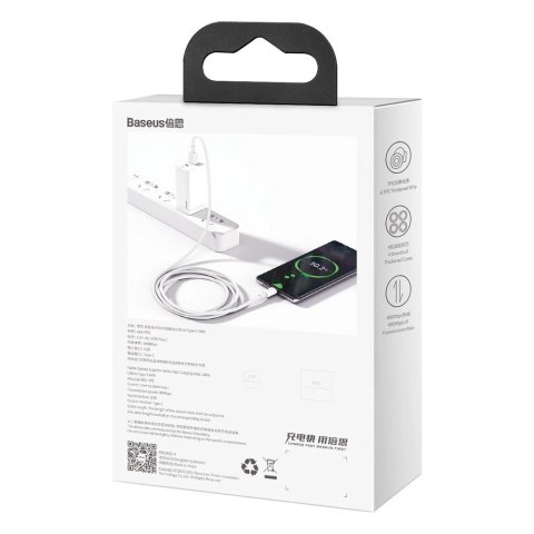Baseus Superior kabel USB - USB Typ C 66 W 6A 2 m Biały (CATYS-A02) Baseus Superior kabel USB - USB Typ C 66 W 6A 2 m Biały (CATYS-A02)