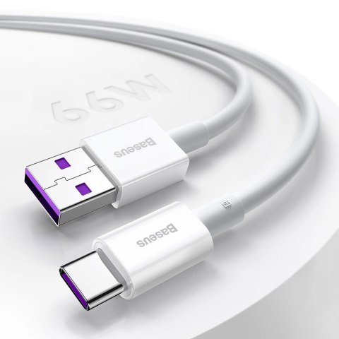 Baseus Superior kabel USB - USB Typ C 66 W 6A 2 m Biały (CATYS-A02) Baseus Superior kabel USB - USB Typ C 66 W 6A 2 m Biały (CATYS-A02)