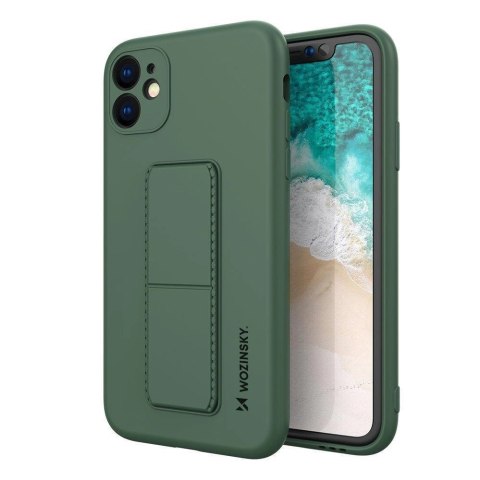 Wozinsky Kickstand Case silikonowe etui z podstawką iPhone 12 Pro Max ciemnozielone Wozinsky Kickstand Case silikonowe etui z podstawką iPhone 12 Pro Max ciemnozielone