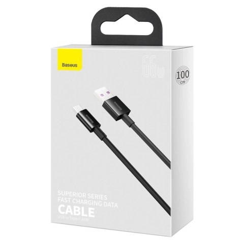 Baseus Superior kabel USB - USB Typ C 66 W (11 V / 6 A) Huawei SuperCharge SCP 1 m czarny (CATYS-01) Baseus Superior kabel USB - USB Typ C 66 W (11 V / 6 A) Huawei SuperCharge SCP 1 m czarny (CATYS-01)