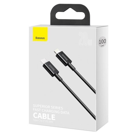 Kabel Baseus Superior Series USB-C / Lightning PD 20W 1 m - czarny Kabel Baseus Superior Series USB-C / Lightning PD 20W 1 m - czarny