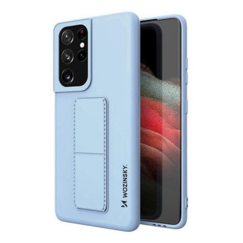 Wozinsky Kickstand Case silikonowe etui z podstawką etui Samsung Galaxy S21 Ultra 5G jasnoniebieskie Wozinsky Kickstand Case silikonowe etui z podstawką etui Samsung Galaxy S21 Ultra 5G jasnoniebieskie