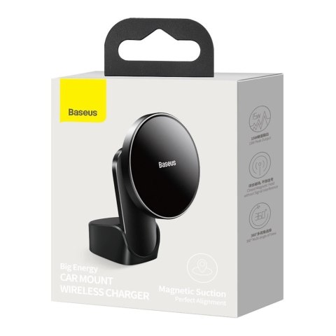 Baseus samochodowy uchwyt magnetyczny bezprzewodowa indukcyjna ładowarka Qi 15 W (kompatybilna z MagSafe do iPhone) czarny (WXJN Baseus samochodowy uchwyt magnetyczny bezprzewodowa indukcyjna ładowarka Qi 15 W (kompatybilna z MagSafe do iPhone) czarny (WXJN