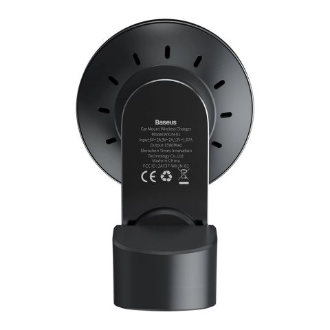 Baseus samochodowy uchwyt magnetyczny bezprzewodowa indukcyjna ładowarka Qi 15 W (kompatybilna z MagSafe do iPhone) czarny (WXJN Baseus samochodowy uchwyt magnetyczny bezprzewodowa indukcyjna ładowarka Qi 15 W (kompatybilna z MagSafe do iPhone) czarny (WXJN