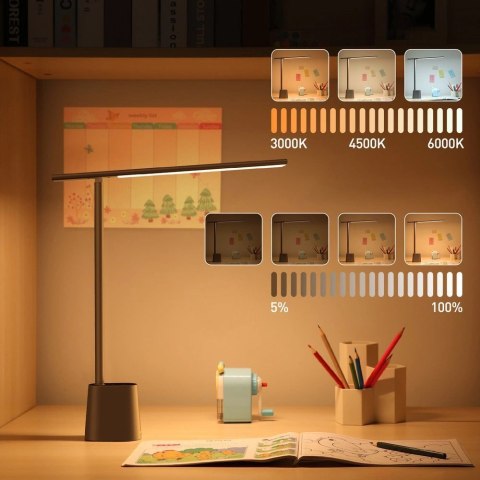 Baseus Smart Eye bezprzewodowa biurkowa lampka LED z akumulatorem 2200 mAh szary (DGZG-0G) Baseus Smart Eye bezprzewodowa biurkowa lampka LED z akumulatorem 2200 mAh szary (DGZG-0G)