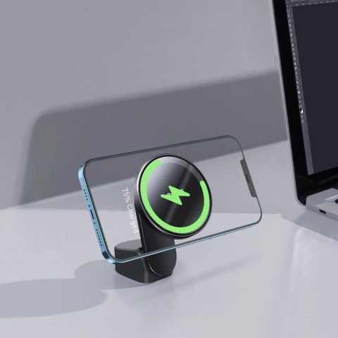 Baseus samochodowy uchwyt magnetyczny bezprzewodowa indukcyjna ładowarka Qi 15 W (kompatybilna z MagSafe do iPhone) czarny (WXJN Baseus samochodowy uchwyt magnetyczny bezprzewodowa indukcyjna ładowarka Qi 15 W (kompatybilna z MagSafe do iPhone) czarny (WXJN