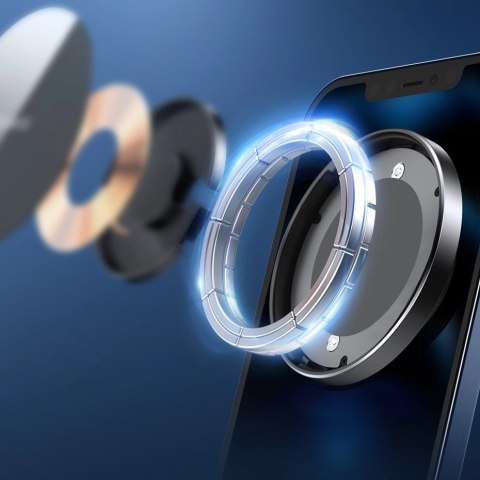 Baseus samochodowy uchwyt magnetyczny bezprzewodowa indukcyjna ładowarka Qi 15 W (kompatybilna z MagSafe do iPhone) czarny (WXJN Baseus samochodowy uchwyt magnetyczny bezprzewodowa indukcyjna ładowarka Qi 15 W (kompatybilna z MagSafe do iPhone) czarny (WXJN