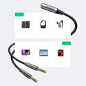 Ugreen kabel rozdzielacz AUX 3,5 mm mini jack (żeński) - 2x 3,5 mm mini jack (męski - mikrofon i słuchawki) srebrny (AV193 50255 Ugreen kabel rozdzielacz AUX 3,5 mm mini jack (żeński) - 2x 3,5 mm mini jack (męski - mikrofon i słuchawki) srebrny (AV193 50255
