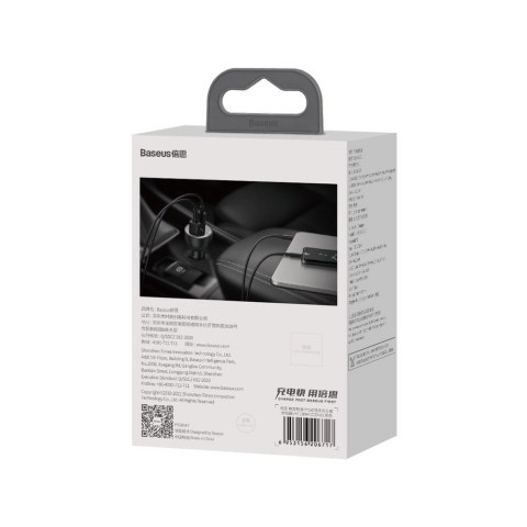 Baseus Superme szybka ładowarka samochodowa USB / USB Typ C 100W PPS Quick Charge Power Delivery czarny (CCZX-01) Baseus Superme szybka ładowarka samochodowa USB / USB Typ C 100W PPS Quick Charge Power Delivery czarny (CCZX-01)