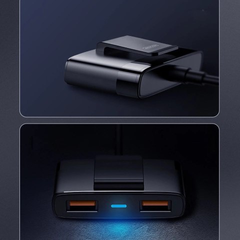 Joyroom szybka ładowarka samochodowa 5x USB 6,2 A z przedłużaczem czarny (JR-CL03) Joyroom szybka ładowarka samochodowa 5x USB 6,2 A z przedłużaczem czarny (JR-CL03)