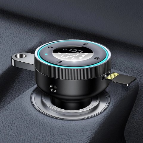 Baseus Enjoy transmiter FM ładowarka samochodowa LED 2x USB / 3,5mm jack bezprzewodowy odtwarzacz MP3 Bluetooth 5.0 3.4A czarny Baseus Enjoy transmiter FM ładowarka samochodowa LED 2x USB / 3,5mm jack bezprzewodowy odtwarzacz MP3 Bluetooth 5.0 3.4A czarny