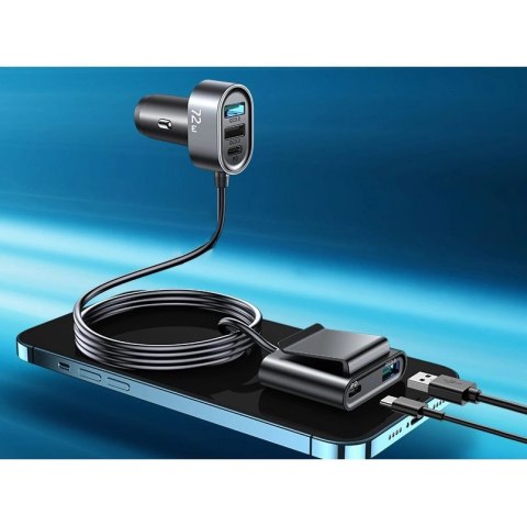 Joyroom ładowarka samochodowa 2xPD + 2xQC3.0 72W 1,5m czarna (JR-CL05) Joyroom ładowarka samochodowa 2xPD + 2xQC3.0 72W 1,5m czarna (JR-CL05)