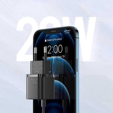 Joyroom szybka ładowarka sieciowa USB Typ C 20W Power Delivery Quick Charge 3.0 AFC czarna (L-P202) Joyroom szybka ładowarka sieciowa USB Typ C 20W Power Delivery Quick Charge 3.0 AFC czarna (L-P202)