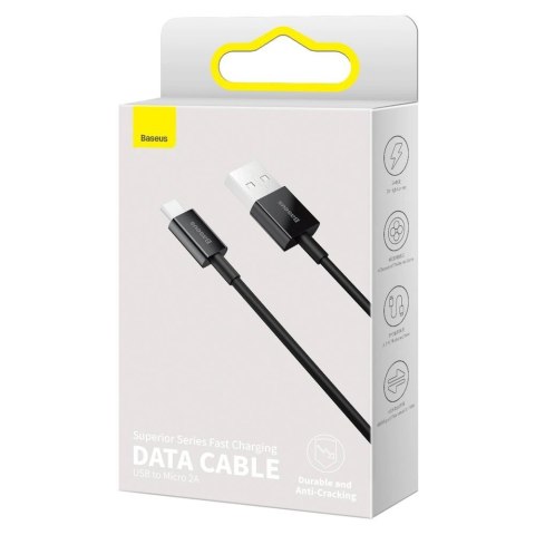 Kabel Baseus Superior USB-A / micro USB 2A 1m - czarny Kabel Baseus Superior USB-A / micro USB 2A 1m - czarny