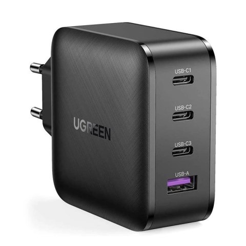 Ugreen szybka ładowarka GaN PPS 65W USB / 3x USB Typ C QC 3.0 Power Delivery SCP FCP AFC (azotek galu) czarny (CD224 70774) Ugreen szybka ładowarka GaN PPS 65W USB / 3x USB Typ C QC 3.0 Power Delivery SCP FCP AFC (azotek galu) czarny (CD224 70774)