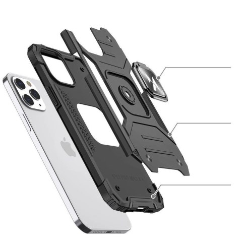 Wozinsky Ring Armor pancerne hybrydowe etui pokrowiec + magnetyczny uchwyt iPhone 13 Pro Max srebrny Wozinsky Ring Armor pancerne hybrydowe etui pokrowiec + magnetyczny uchwyt iPhone 13 Pro Max srebrny