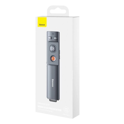 Wskaźnik laserowy Baseus Orange Dot bezprzewodowy do prezentacji - szary (z akumulatorem) Wskaźnik laserowy Baseus Orange Dot bezprzewodowy do prezentacji - szary (z akumulatorem)
