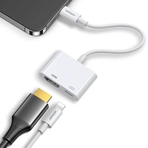 Adapter Joyroom S-H141 Lightning (męski) - HDMI FullHD 1080p 60Hz (żeński) / Lightning (żeński) - biały Adapter Joyroom S-H141 Lightning (męski) - HDMI FullHD 1080p 60Hz (żeński) / Lightning (żeński) - biały