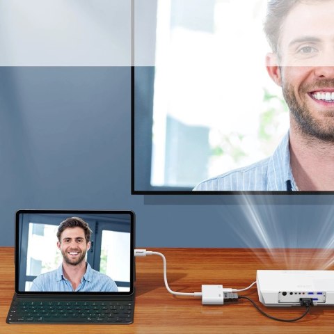 Adapter Joyroom S-H141 Lightning (męski) - HDMI FullHD 1080p 60Hz (żeński) / Lightning (żeński) - biały Adapter Joyroom S-H141 Lightning (męski) - HDMI FullHD 1080p 60Hz (żeński) / Lightning (żeński) - biały