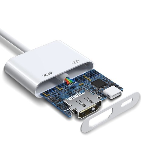 Adapter Joyroom S-H141 Lightning (męski) - HDMI FullHD 1080p 60Hz (żeński) / Lightning (żeński) - biały Adapter Joyroom S-H141 Lightning (męski) - HDMI FullHD 1080p 60Hz (żeński) / Lightning (żeński) - biały