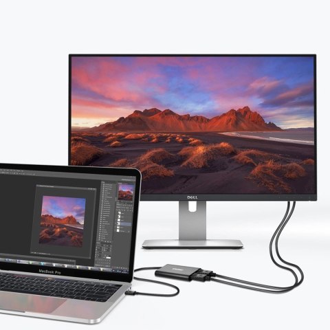 Choetech adapter przejściówka rozdzielacz USB Typ C Thunderbolt 3 (40Gbps) - 2x DisplayPort 4K 60Hz czarny (HUB-D03) Choetech adapter przejściówka rozdzielacz USB Typ C Thunderbolt 3 (40Gbps) - 2x DisplayPort 4K 60Hz czarny (HUB-D03)