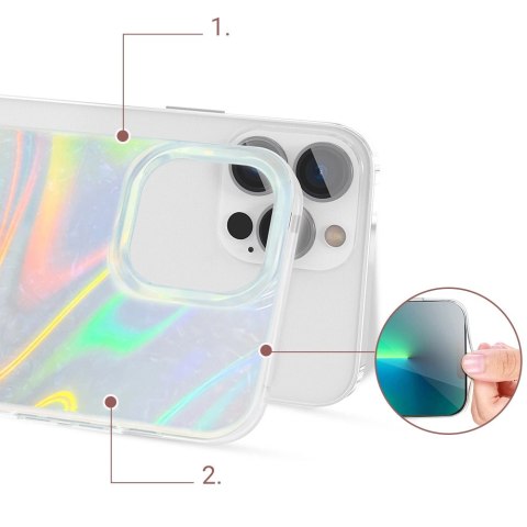 Kingxbar Shell Series luksusowe eleganckie etui na iPhone 13 Pro perłowy-niebieski Kingxbar Shell Series luksusowe eleganckie etui na iPhone 13 Pro perłowy-niebieski