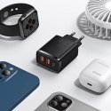 Baseus Compact szybka ładowarka sieciowa 2x USB / USB Typ C 30W 3A Power Delivery Quick Charge czarny (CCXJ-E01)