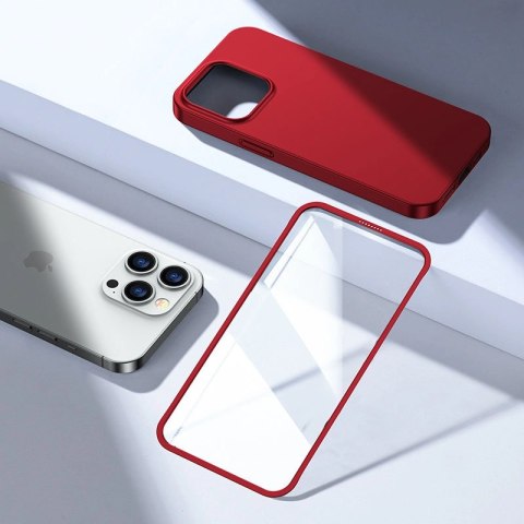 Joyroom 360 Full Case etui pokrowiec do iPhone 13 Pro Max obudowa na tył i przód + szkło hartowane czerwony (JR-BP928 red) Joyroom 360 Full Case etui pokrowiec do iPhone 13 Pro Max obudowa na tył i przód + szkło hartowane czerwony (JR-BP928 red)