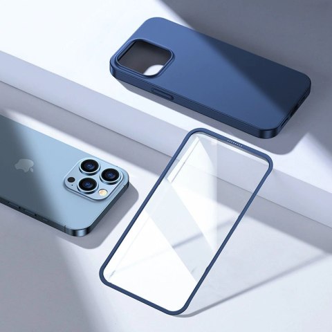 Joyroom 360 Full Case etui pokrowiec do iPhone 13 Pro Max obudowa na tył i przód + szkło hartowane niebieski (JR-BP928 blue) Joyroom 360 Full Case etui pokrowiec do iPhone 13 Pro Max obudowa na tył i przód + szkło hartowane niebieski (JR-BP928 blue)