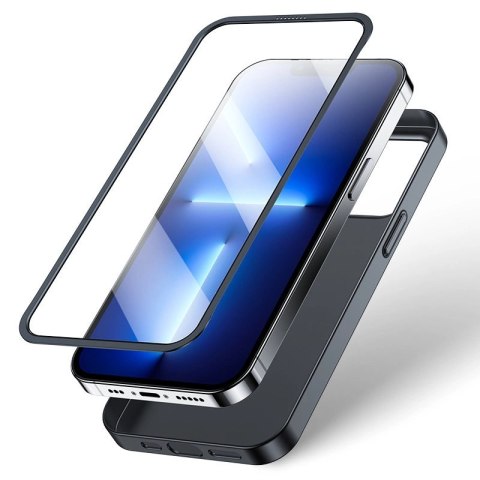 Joyroom 360 Full Case etui pokrowiec do iPhone 13 Pro obudowa na tył i przód + szkło hartowane czarny (JR-BP935 black) Joyroom 360 Full Case etui pokrowiec do iPhone 13 Pro obudowa na tył i przód + szkło hartowane czarny (JR-BP935 black)