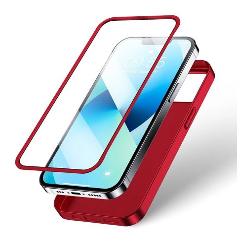 Joyroom 360 Full Case etui pokrowiec do iPhone 13 obudowa na tył i przód + szkło hartowane czerwony (JR-BP927 red) Joyroom 360 Full Case etui pokrowiec do iPhone 13 obudowa na tył i przód + szkło hartowane czerwony (JR-BP927 red)
