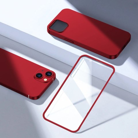 Joyroom 360 Full Case etui pokrowiec do iPhone 13 obudowa na tył i przód + szkło hartowane czerwony (JR-BP927 red) Joyroom 360 Full Case etui pokrowiec do iPhone 13 obudowa na tył i przód + szkło hartowane czerwony (JR-BP927 red)