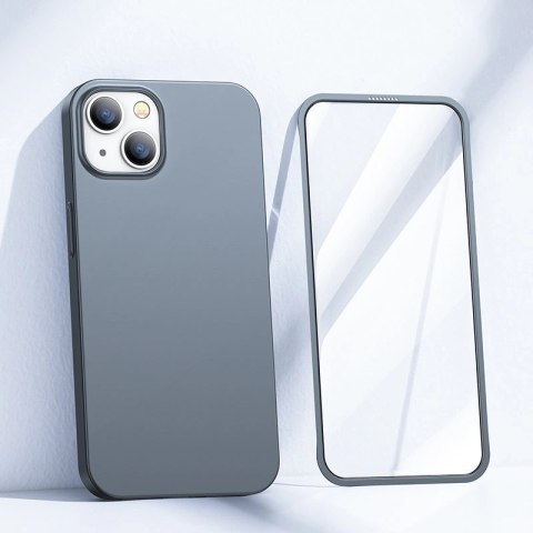 Joyroom 360 Full Case etui pokrowiec do iPhone 13 obudowa na tył i przód + szkło hartowane szary (JR-BP927 tarnish) Joyroom 360 Full Case etui pokrowiec do iPhone 13 obudowa na tył i przód + szkło hartowane szary (JR-BP927 tarnish)