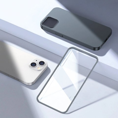 Joyroom 360 Full Case etui pokrowiec do iPhone 13 obudowa na tył i przód + szkło hartowane szary (JR-BP927 tarnish) Joyroom 360 Full Case etui pokrowiec do iPhone 13 obudowa na tył i przód + szkło hartowane szary (JR-BP927 tarnish)
