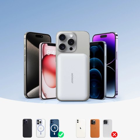 Powerbank Joyroom JR-W020 20W 10000mAh MagSafe + kabel USB-C - USB-C 0.25m - biały Powerbank Joyroom JR-W020 20W 10000mAh MagSafe + kabel USB-C - USB-C 0.25m - biały