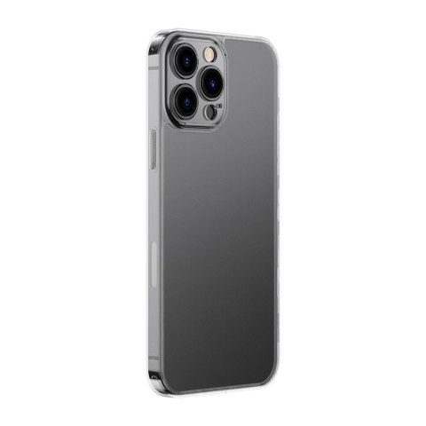 Baseus Frosted Glass Case etui pokrowiec do iPhone 13 Pro Max sztywna obudowa z żelową ramką przezroczysty (ARWS000202) Baseus Frosted Glass Case etui pokrowiec do iPhone 13 Pro Max sztywna obudowa z żelową ramką przezroczysty (ARWS000202)