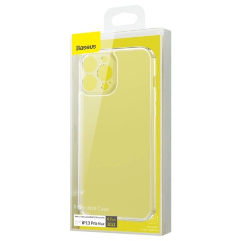 Baseus Frosted Glass Case etui pokrowiec do iPhone 13 Pro Max sztywna obudowa z żelową ramką przezroczysty (ARWS000202) Baseus Frosted Glass Case etui pokrowiec do iPhone 13 Pro Max sztywna obudowa z żelową ramką przezroczysty (ARWS000202)