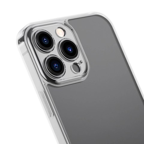 Baseus Frosted Glass Case etui pokrowiec do iPhone 13 Pro Max sztywna obudowa z żelową ramką przezroczysty (ARWS000202) Baseus Frosted Glass Case etui pokrowiec do iPhone 13 Pro Max sztywna obudowa z żelową ramką przezroczysty (ARWS000202)