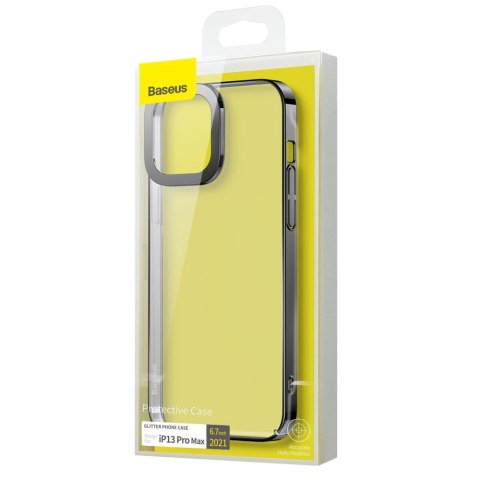 Baseus Glitter Case przezroczyste etui pokrowiec iPhone 13 Pro Max czarny (ARMC000201) Baseus Glitter Case przezroczyste etui pokrowiec iPhone 13 Pro Max czarny (ARMC000201)