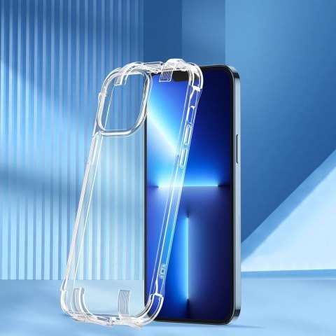 Joyroom Defender Series etui pokrowiec do iPhone 13 Pro Max pancerna obudowa z haczykami podstawką przezroczysty (JR-BP956) Joyroom Defender Series etui pokrowiec do iPhone 13 Pro Max pancerna obudowa z haczykami podstawką przezroczysty (JR-BP956)
