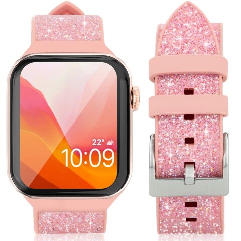 Kingxbar Crystal Fabric Band pasek bransoletka do Watch 6 / SE / 5 / 4 / 3 / 2 (40mm / 38mm) silikonowy pasek kryształowa opaska Kingxbar Crystal Fabric Band pasek bransoletka do Watch 6 / SE / 5 / 4 / 3 / 2 (40mm / 38mm) silikonowy pasek kryształowa opaska