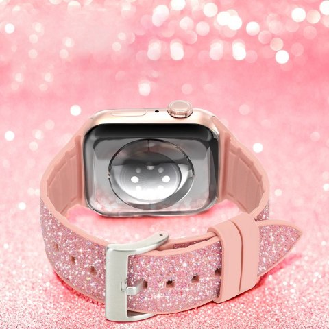 Kingxbar Crystal Fabric Band pasek bransoletka do Watch 6 / SE / 5 / 4 / 3 / 2 (40mm / 38mm) silikonowy pasek kryształowa opaska Kingxbar Crystal Fabric Band pasek bransoletka do Watch 6 / SE / 5 / 4 / 3 / 2 (40mm / 38mm) silikonowy pasek kryształowa opaska
