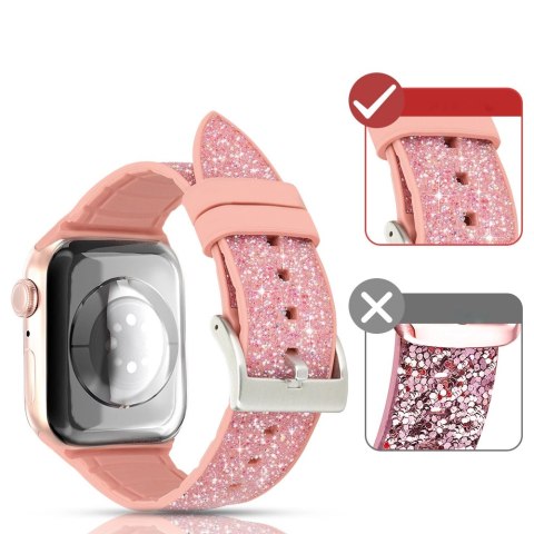 Kingxbar Crystal Fabric Band pasek bransoletka do Watch 6 / SE / 5 / 4 / 3 / 2 (40mm / 38mm) silikonowy pasek kryształowa opaska Kingxbar Crystal Fabric Band pasek bransoletka do Watch 6 / SE / 5 / 4 / 3 / 2 (40mm / 38mm) silikonowy pasek kryształowa opaska