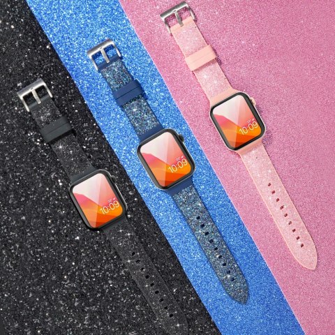 Kingxbar Crystal Fabric Band pasek bransoletka do Watch 6 / SE / 5 / 4 / 3 / 2 (40mm / 38mm) silikonowy pasek kryształowa opaska Kingxbar Crystal Fabric Band pasek bransoletka do Watch 6 / SE / 5 / 4 / 3 / 2 (40mm / 38mm) silikonowy pasek kryształowa opaska