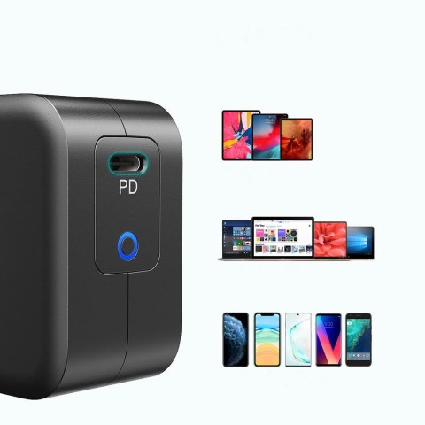 Choetech szybka ładowarka sieciowa GaN USB Typ C 61W 3A Power Delivery czarny (Q6006) Choetech szybka ładowarka sieciowa GaN USB Typ C 61W 3A Power Delivery czarny (Q6006)