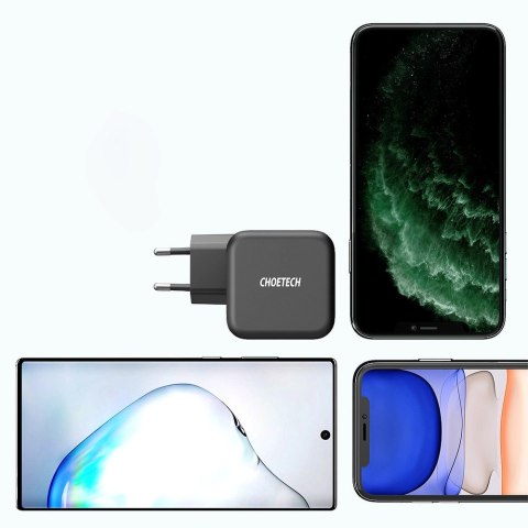 Choetech szybka ładowarka sieciowa GaN USB Typ C 61W 3A Power Delivery czarny (Q6006) Choetech szybka ładowarka sieciowa GaN USB Typ C 61W 3A Power Delivery czarny (Q6006)