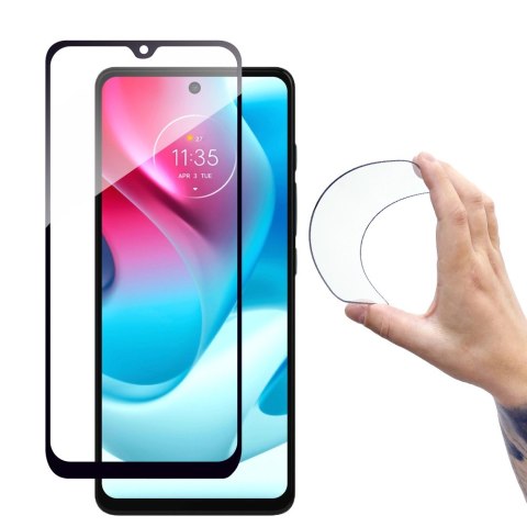 Full Cover Flexi Nano folia szklana szkło hartowane z ramką Moto G60s Full Cover Flexi Nano folia szklana szkło hartowane z ramką Moto G60s